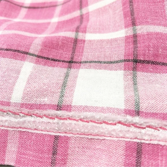 Vintage Chaus Petites Plaid Pleated Midi Skirt Banded Waist Side Button 🩷🤍🖤 - Picture 6 of 9